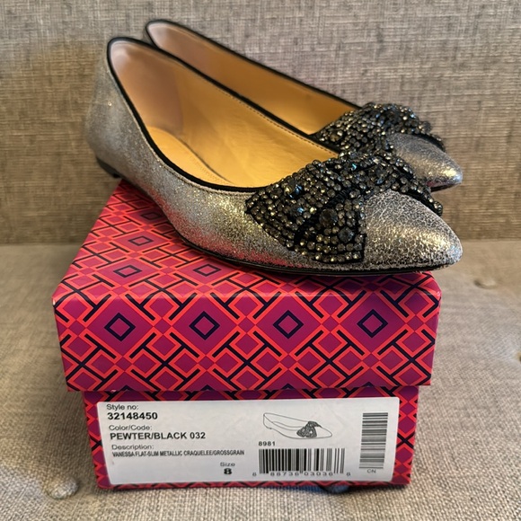 Tory Burch Vanessa Flat with Crystal Bow Detail - Picture 5 of 9